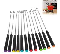 12 Pcs Fondue Forks Set 9.5 in, Heat-Resistant Marshmallow Toasting Forks | Marshmallow Sticks for Fire Pit & BBQ, Stainless Steel Skewers for Cheese, Chocolate Fondue, Marshmallows, Meat & Fruits