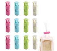 12 Pcs Food Bag Squeeze Clips, Squeeze Bread Bag Clips, Food Bag Cinch Clips, Non Slip Sealer Bag Clips, Slip Grip Collection Bag Clip, Reusable Sealing Bag Clips, for Food Sandwich Bread