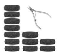 12 Pcs Foot File Replacement Rollers, Extra Coarse Refill Rollers for Scholl Velvet Smooth, Pedi Electric Replacement Heads for Pedicure Hard Skin Remover (Black)