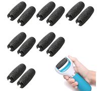 12 Pcs Foot File Replacement Rollers, Extra Coarse Refill Rollers for Scholl Velvet Smooth, Pedi Electric Replacement Heads for Pedicure Hard Skin Remover (Black)