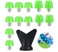 12 PCS Football Boot Studs Replacement, Green Plastic Football Screw in 8mm/11mm Compatible with Adidas Football Boots and Rugby Shoes, Anti-Slip Durable Soccer Cleat Studs for Training and Matches