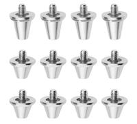 12 Pcs Football Studs,Metal Studs Football Boots Studs,13mm/15mm Rugby Studs Replacement,Compatible with Nike Compatible with Puma Compatible with Adidas Silver