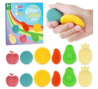 12 PCS Fruit Fidget Toys Sensory Stone for Kids Adults, Textured Soft Sensory Worry Stone Fidget Toy for Autism, Silicone Fidget Toys Worry Stone Travel Toy for Students Anxiety Relief