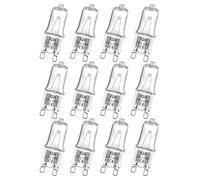 12 Pcs G9 Halogen Bulbs 28W 230V 392LM 2800K Warm White, 2 Pin Base Lamp Bulb Halogen Light Bulbs Dimmable Clear Capsule Long Lasting 2000 Hours for Cooker Lighting Signal Lights Track Lighting
