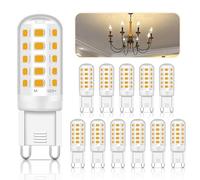 12 Pcs G9 LED Bulbs Warm White, 5W 3000K G9 Led Light Bulbs Not Dimmable Energy Saving G9 Socket Led Lamp No Flicker Equivalent to 40W Halogen Bulbs 220-240V for Home Lighting Crystal Chandelier