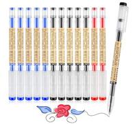 12 Pcs Gel Pens for Writing, Pens Black Ink, Smooth Writing Pen, Ink Pen for writing, Liquid Ink Rollerball pen, pens Multipack, Gel pens Inky for Business Office Adult - Black, Blue, Red