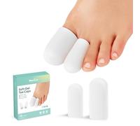 12 Pcs Gel Toe Protector - Welnove Big Toe Cap - Relief for Missing or Ingrown Toenails, Corns, Calluses, Blisters, Hammer Toes, Reduce Friction, Protect Big Toe (4L + 8M, White)