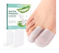 12 Pcs Gel Toe Protector - Welnove Big Toe Cap - Relief for Missing or Ingrown Toenails, Corns, Calluses, Blisters, Hammer Toes, Reduce Friction, Protect Big Toe (4L + 8M, Clear)