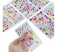 12 Pcs Gem Stickers,Gemstones for Crafts,Stick on Rhinestones for Fabric,Self Adhesive Jewel for Crafts Sparkly Flatback Rhinestone Stickers Crystal Sticker for Kids DIY