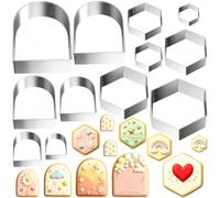 12 PCS Geometric Plaque Cookie Cutters Biscuits Cookie Cutter for Baking