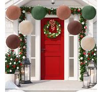 12 PCS Giant Inflatable Velvet Christmas Balls Ornament, 8 Inch Flocked Xmas Balls with 4 Colors, Large Xmas Blow up Christmas Ornaments for Holiday Outdoor Indoor Lawn Porch Decor