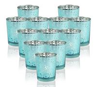 12 PCS Glass Electroplated Candle Holders for Birthday Party Votive Wedding Table Centerpieces Home Christmas Decorations Summer Bridal Shower
