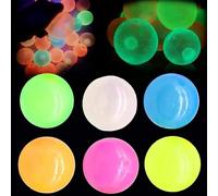 12 Pcs Glow in the Dark Sensory Balls, Upgraded Glowing Sticky Balls Stick to The Ceiling, Stress Relief Sensory Toys for Kids/Adults, Ceiling Balls, Night Glow Party Favours (6PCS)