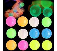 12 Pcs Glow in the Dark Sensory Balls, Upgraded Glowing Sticky Balls Stick to The Ceiling, Stress Relief Sensory Toys for Kids/Adults, Ceiling Balls, Night Glow Party Favours (12PCS)