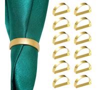 12 Pcs Gold Napkin Rings,Semicircle Metal Napkin Ring Holder for Table Settings Wedding Holiday Christmas Party Dinner Table