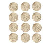 12 pcs Gold Round Coasters Set - Stain-Resistant & Waterproof Table Mats | Metallic Hollowed-Out Design for Coffee, Tea & Beverages (Elegant & Durable)