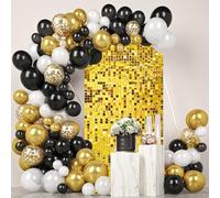 12 Pcs Gold Shimmer Wall Backdrop Panels for Party, MSDADA 3 FT x 4 FT Gold Sequin Backdrop for Birthday Graduation Home Party Decorations Anniversary Decor