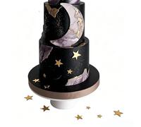 12 PCS Gold Star Cake Topper, Acrylic Star Birthday Cupcake Decorations, Cake Charm Decor for Baby Shower Wedding Gender Reveal Cake Side Decoration Supplies Kit, Party Favors