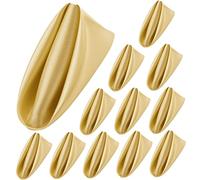12 Pcs Golden Cloth Napkin Satin Napkin Reusable Table Napkins for Weddings Hotel Banquet Restaurant Dining Tables, 45cm x 45cm