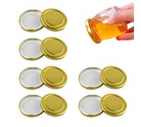 12 Pcs Golden Universal jam jar covers,Mason Jar Covers Decorative Canning Lid,Lids for Preserving Jars,Sauce Jars,Storage Jarjam jar lids (70MM)