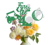 12 Pcs Golf 40th Birthday Centerpiece Stick,Happy 40th Birthday Party Decoration,Let's Par Tee Golf Sport 40 Anniversary Party Supplies Silver Green Glitter