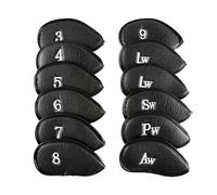 12 Pcs Golf Club Head Covers with Embroidered Labels, Leather Headcovers for Golf Clubs, Durable and Stylish Head Covers for Irons Gift worthy