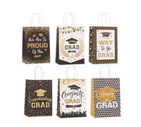 12 Pcs Graduation Party Paper Gift Bags, Congrats Grad Party Gifts Bags, Gift with For 2025 Acc GraduationParty Bags Handles