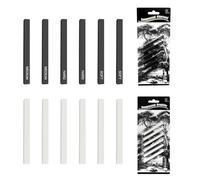 12 Pcs Graphite Sticks, Square Compressed Charcoal Sticks, Soft Willow Charcoal Material Drawing Pencils Set for DIY Drawing Crafts, Art, Sketching, Shading, Beginners and Artists