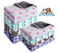 12 Pcs Guinea Pig Blanket 9.8 X 9.8 In Small Animal Fleece Mat Guinea Pig Accessories for Cage Liner Reusable and Washable Pet Bed Pee Bedding for Hamsters Ferrets Hedgehogs Chinchillas (4 Colours)