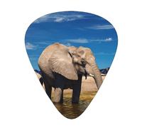 12 Pcs Guitar Big Ears Elephant Print Picks With Organizer Box,3 Different Thickness,Guitar Accessories(0.46mm,0.71mm,0.96mm)