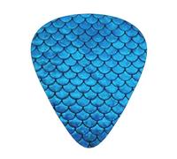 12 Pcs Guitar Blue Fish Scale Print Picks With Organizer Box,3 Different Thickness,Guitar Accessories(0.46mm,0.71mm,0.96mm)