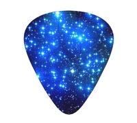 12 Pcs Guitar Blue Shining Stars Print Picks With Organizer Box,3 Different Thickness,Guitar Accessories(0.46mm,0.71mm,0.96mm)
