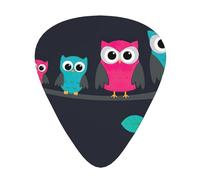 12 Pcs Guitar Cute Owls Print Picks With Organizer Box,3 Different Thickness,Guitar Accessories(0.46mm,0.71mm,0.96mm)