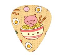 12 Pcs Guitar Delicious Sweet Ramen Print Picks With Organizer Box,3 Different Thickness,Guitar Accessories(0.46mm,0.71mm,0.96mm)