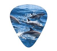 12 Pcs Guitar Dolphins In The Sea Print Picks With Organizer Box,3 Different Thickness,Guitar Accessories(0.46mm,0.71mm,0.96mm)