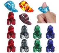 12 PCS Guitar Finger Picks Thumb Picks for Acoustic Guitar Celluloid Guitars Thumb Pick for Acoustic Guitars Banjo, Ukulele, Bass, Fingerstyle Playing