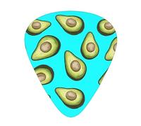 12 Pcs Guitar Fresh Tropical Fruit Avocado Print Picks With Organizer Box,3 Different Thickness,Guitar Accessories(0.46mm,0.71mm,0.96mm)