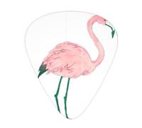 12 Pcs Guitar Hand Painted Flamingo Bird Print Picks With Organizer Box,3 Different Thickness,Guitar Accessories(0.46mm,0.71mm,0.96mm)