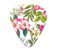 12 Pcs Guitar Hibiscus Flowers Print Picks With Organizer Box,3 Different Thickness,Guitar Accessories(0.46mm,0.71mm,0.96mm)