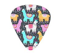 12 Pcs Guitar Indian Alpaca Print Picks With Organizer Box,3 Different Thickness,Guitar Accessories(0.46mm,0.71mm,0.96mm)