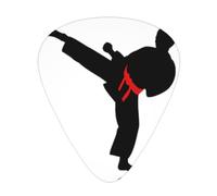 12 Pcs Guitar Karate Boy Vector Changeable Belt Color Print Picks With Organizer Box,3 Different Thickness,Guitar Accessories(0.46mm,0.71mm,0.96mm)