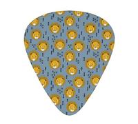 12 Pcs Guitar Lion Lions Head Lion Kids Blue Print Picks With Organizer Box,3 Different Thickness,Guitar Accessories(0.46mm,0.71mm,0.96mm)
