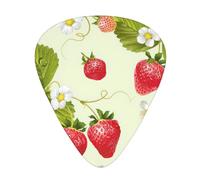 12 Pcs Guitar Lovely Strawberry Print Picks With Organizer Box,3 Different Thickness,Guitar Accessories(0.46mm,0.71mm,0.96mm)