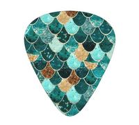 12 Pcs Guitar Mermaid Fish Scale Print Print Picks With Organizer Box,3 Different Thickness,Guitar Accessories(0.46mm,0.71mm,0.96mm)