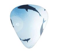 12 Pcs Guitar Ocean Animal Shark Print Picks With Organizer Box,3 Different Thickness,Guitar Accessories(0.46mm,0.71mm,0.96mm)