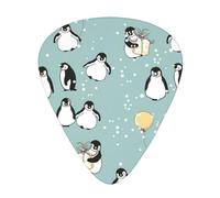 12 Pcs Guitar Penguin Balloon Snowflake Print Picks With Organizer Box,3 Different Thickness,Guitar Accessories(0.46mm,0.71mm,0.96mm)