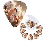 12 Pcs Guitar Picks 3 Different Thickness Guitar Plectrums A peach blossom Guitar Picks Personalized Guitars Bass Pick Electric Guitar Pick with Storage Box Plectrum for Acoustic