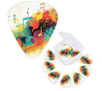 12 Pcs Guitar Picks 3 Different Thickness Guitar Plectrums Abstract Music Themed Guitar Picks Personalized Guitars Bass Pick Electric Guitar Pick with Storage Box Plectrum for Acoustic
