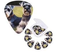 12 Pcs Guitar Picks 3 Different Thickness Guitar Plectrums Adult Schnauzer Dogs Guitar Picks Personalized Guitars Bass Pick Electric Guitar Pick with Storage Box Plectrum for Acoustic