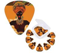 12 Pcs Guitar Picks 3 Different Thickness Guitar Plectrums African Woman Guitar Picks Personalized Guitars Bass Pick Electric Guitar Pick with Storage Box Plectrum for Acoustic
